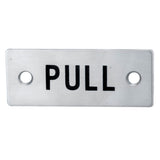 This is an image of Eurospec - Pull Symbol Sign - Satin Stainless Steel available to order from T.H Wiggans Architectural Ironmongery in Kendal, quick delivery and discounted prices.