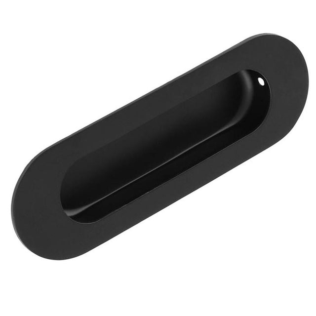 This is an image of Carlisle Brass - Radius Flush Pull - Matt Black available to order from T.H Wiggans Architectural Ironmongery in Kendal, quick delivery and discounted prices.