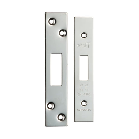 This is an image of a Eurospec - Easi T Forend Strikes & Fixing Pack Deadlocks-Bright Stainless Steel- that is availble to order from T.H Wiggans Architectural Ironmongery in Kendal.