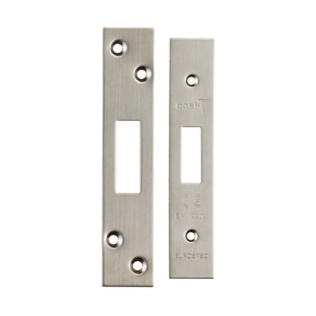 This is an image of a Eurospec - Easi T Forend Strikes & Fixing Pack Deadlocks-Satin Stainless Steel-S that is availble to order from T.H Wiggans Architectural Ironmongery in Kendal.