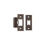 This is an image of a Eurospec - Tls Forend & Strike Pack - Matt Bronze that is availble to order from T.H Wiggans Architectural Ironmongery in Kendal.