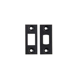 This is an image of a Eurospec - Tld Forend & Strike Pack - Matt Black that is availble to order from T.H Wiggans Architectural Ironmongery in Kendal.