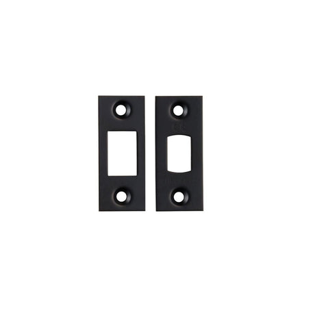 This is an image of a Eurospec - Tld Forend & Strike Pack - Matt Black that is availble to order from T.H Wiggans Architectural Ironmongery in Kendal.