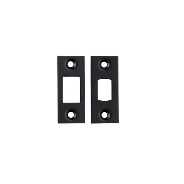 This is an image of a Eurospec - Tld Forend & Strike Pack - Matt Black that is availble to order from T.H Wiggans Architectural Ironmongery in Kendal.