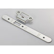 This is an image of a Eurospec - Forend Strike & Fixing Pack To Suit Din Latch-Bright Stainless Steel- that is availble to order from T.H Wiggans Architectural Ironmongery in Kendal.