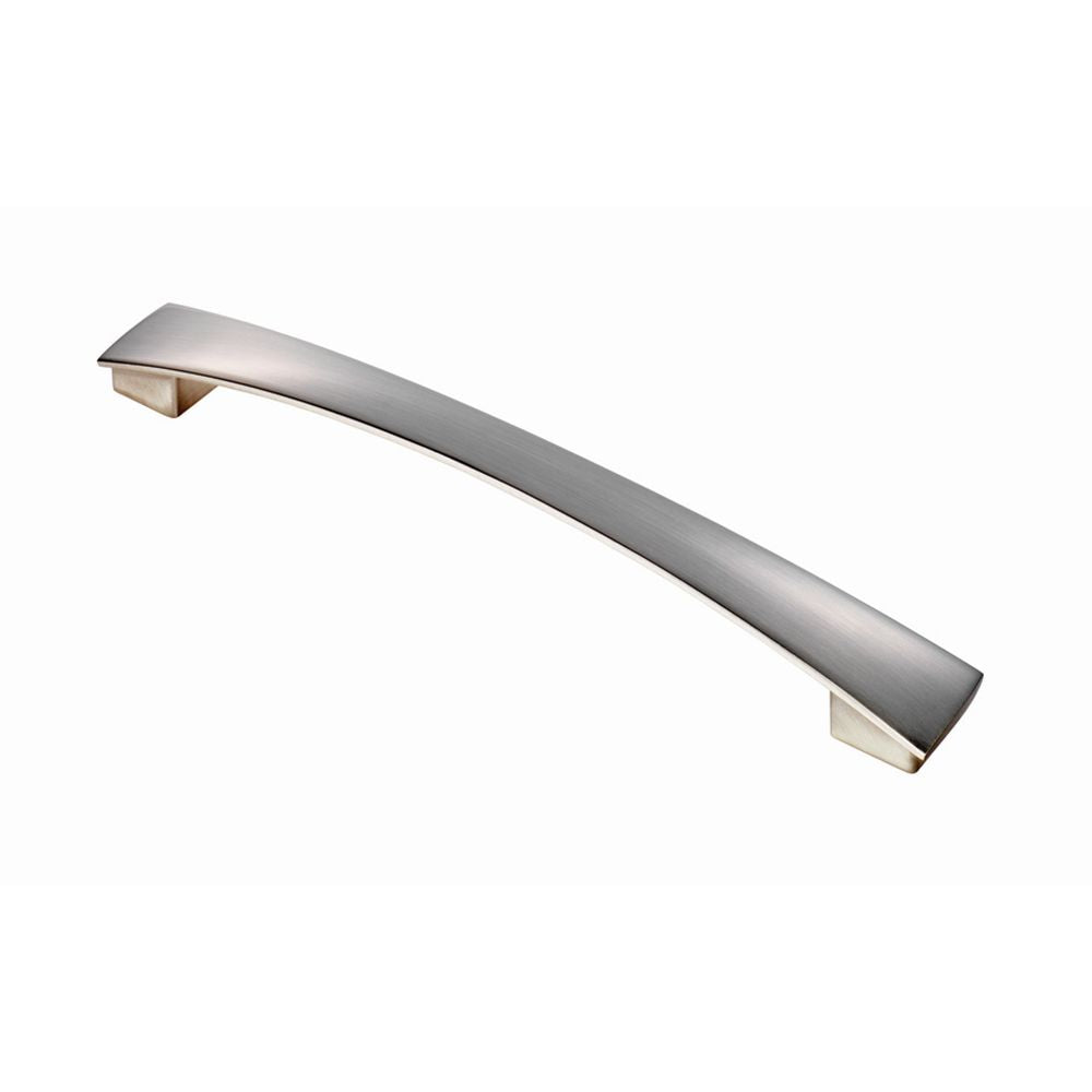 This is an image of a FTD - Valetta Bow Handle 192mm - Satin Nickel that is availble to order from T.H Wiggans Architectural Ironmongery in Kendal in Kendal.