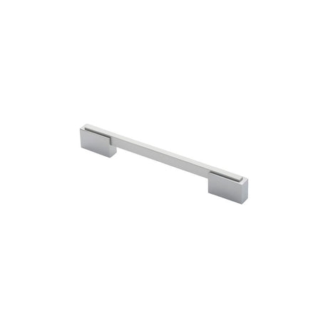 This is an image of a FTD - Aria Handle 160mm - Polished Chrome/Matt Satin Chrome that is availble to order from T.H Wiggans Architectural Ironmongery in Kendal in Kendal.
