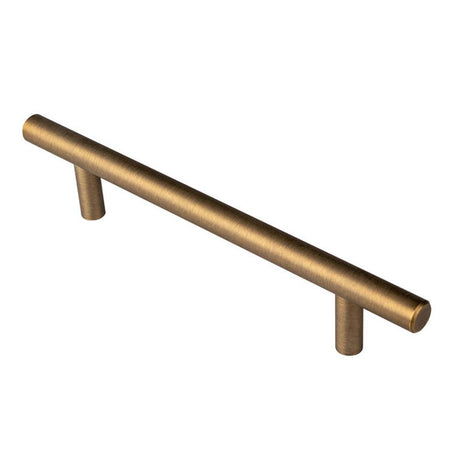 This is an image of a Carlisle Brass - Steel T-Bar Handle 128mm - Antique Brass that is availble to order from T.H Wiggans Architectural Ironmongery in Kendal in Kendal.