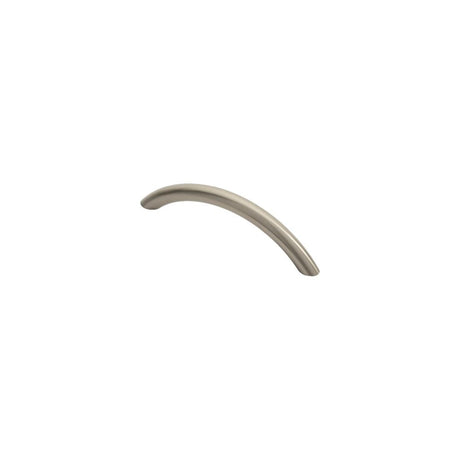 This is an image of a FTD - Bow Handle 96mm - Satin Nickel that is availble to order from T.H Wiggans Architectural Ironmongery in Kendal in Kendal.