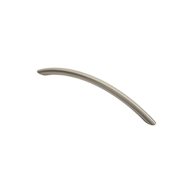 This is an image of a FTD - Bow Handle 160mm - Satin Nickel that is availble to order from T.H Wiggans Architectural Ironmongery in Kendal in Kendal.