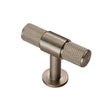 This is an image of a FTD - Knurled T-bar Knob - Satin Nickel that is availble to order from T.H Wiggans Architectural Ironmongery in Kendal in Kendal.