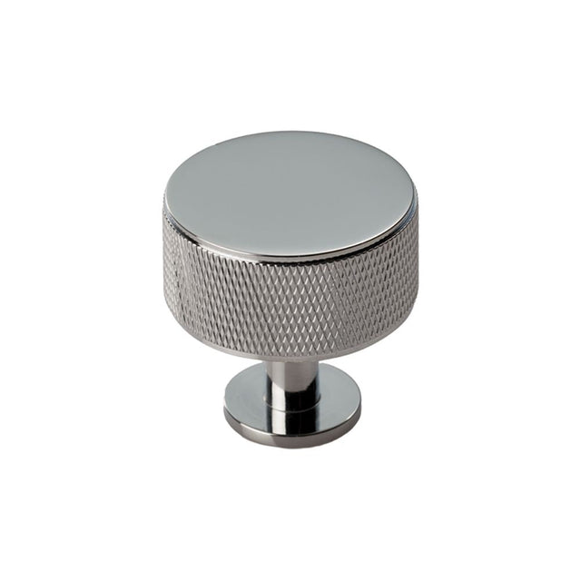 This is an image of a Carlisle Brass - Knurled Radio Knob - Polished Chrome that is availble to order from T.H Wiggans Architectural Ironmongery in Kendal in Kendal.