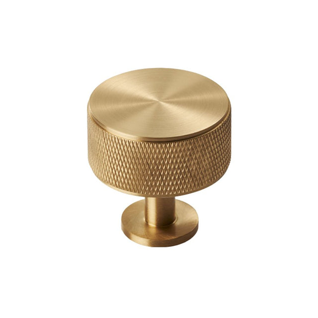 This is an image of a Carlisle Brass - Knurled Radio Knob - Satin Brass that is availble to order from T.H Wiggans Architectural Ironmongery in Kendal in Kendal.