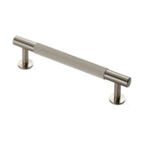 This is an image of a Carlisle Brass - Lines Pull Handle 128mm c/c - Satin Nickel that is availble to order from T.H Wiggans Architectural Ironmongery in Kendal in Kendal.