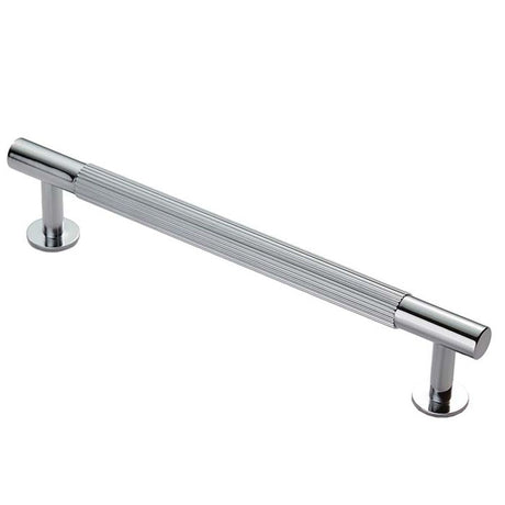 This is an image of a Carlisle Brass - Lines Pull Handle 160mm c/c - Polished Chrome that is availble to order from T.H Wiggans Architectural Ironmongery in Kendal in Kendal.