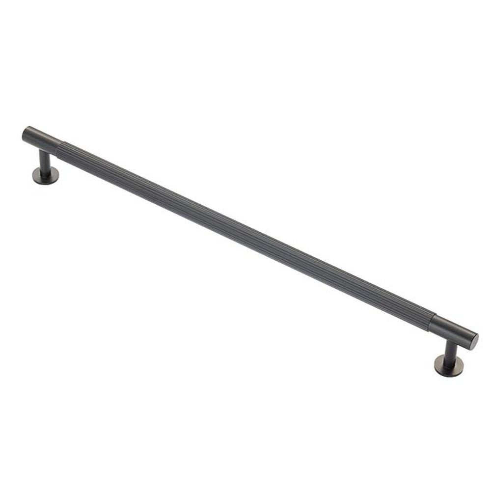 This is an image of a Carlisle Brass - Lines Pull Handle 320mm c/c - Matt Black that is availble to order from T.H Wiggans Architectural Ironmongery in Kendal in Kendal.