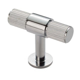 This is an image of a Carlisle Brass - Lines T-Bar Knob - Polished Chrome that is availble to order from T.H Wiggans Architectural Ironmongery in Kendal in Kendal.