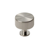 This is an image of a Carlisle Brass - Lines Radio Knob - Satin Nickel that is availble to order from T.H Wiggans Architectural Ironmongery in Kendal in Kendal.