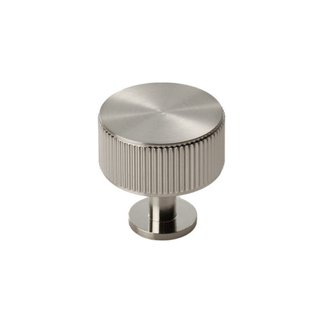 This is an image of a Carlisle Brass - Lines Radio Knob - Satin Nickel that is availble to order from T.H Wiggans Architectural Ironmongery in Kendal in Kendal.