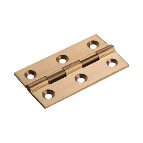This is an image of a FTD - 64 x 35mm Cabinet Hinge - Satin Brass that is availble to order from T.H Wiggans Architectural Ironmongery in in Kendal.