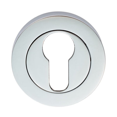 This is an image of Carlisle Brass - Euro Profile Escutcheon - Polished Chrome available to order from T.H Wiggans Architectural Ironmongery in Kendal, quick delivery and discounted prices.