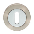 This is an image of Carlisle Brass - Standard Profile Escutcheon - Satin Nickel / Polished Chrome available to order from T.H Wiggans Architectural Ironmongery in Kendal, quick delivery and discounted prices.