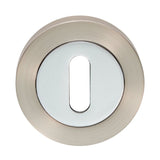 This is an image of Carlisle Brass - Standard Profile Escutcheon - Satin Nickel / Polished Chrome available to order from T.H Wiggans Architectural Ironmongery in Kendal, quick delivery and discounted prices.
