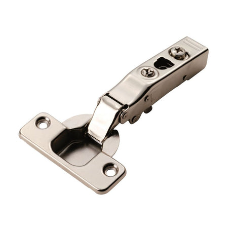 This is an image of a Carlisle Brass - Full Overlay Soft Close Hinges - Nickel Plate that is availble to order from T.H Wiggans Architectural Ironmongery in in Kendal.