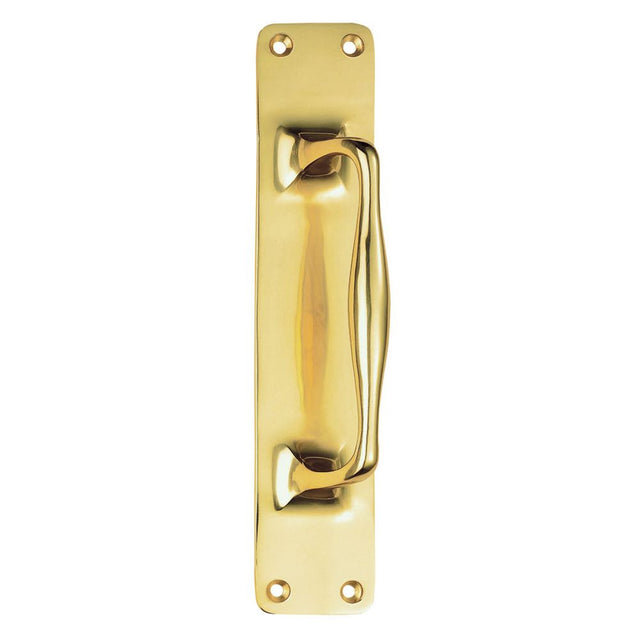 This is an image of Carlisle Brass - Cast Pull Handle - Polished Brass available to order from T.H Wiggans Architectural Ironmongery in Kendal, quick delivery and discounted prices.