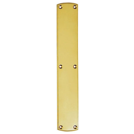 This is an image of Carlisle Brass - Large Push Plate 457 x 75mm - Polished Brass available to order from T.H Wiggans Architectural Ironmongery in Kendal, quick delivery and discounted prices.