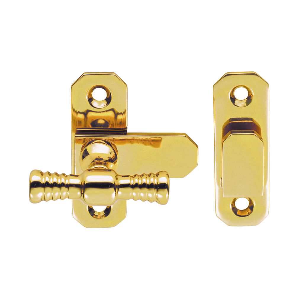 This is an image of a Carlisle Brass - T-Handle Fastener - Polished Brass that is availble to order from T.H Wiggans Architectural Ironmongery in Kendal in Kendal.