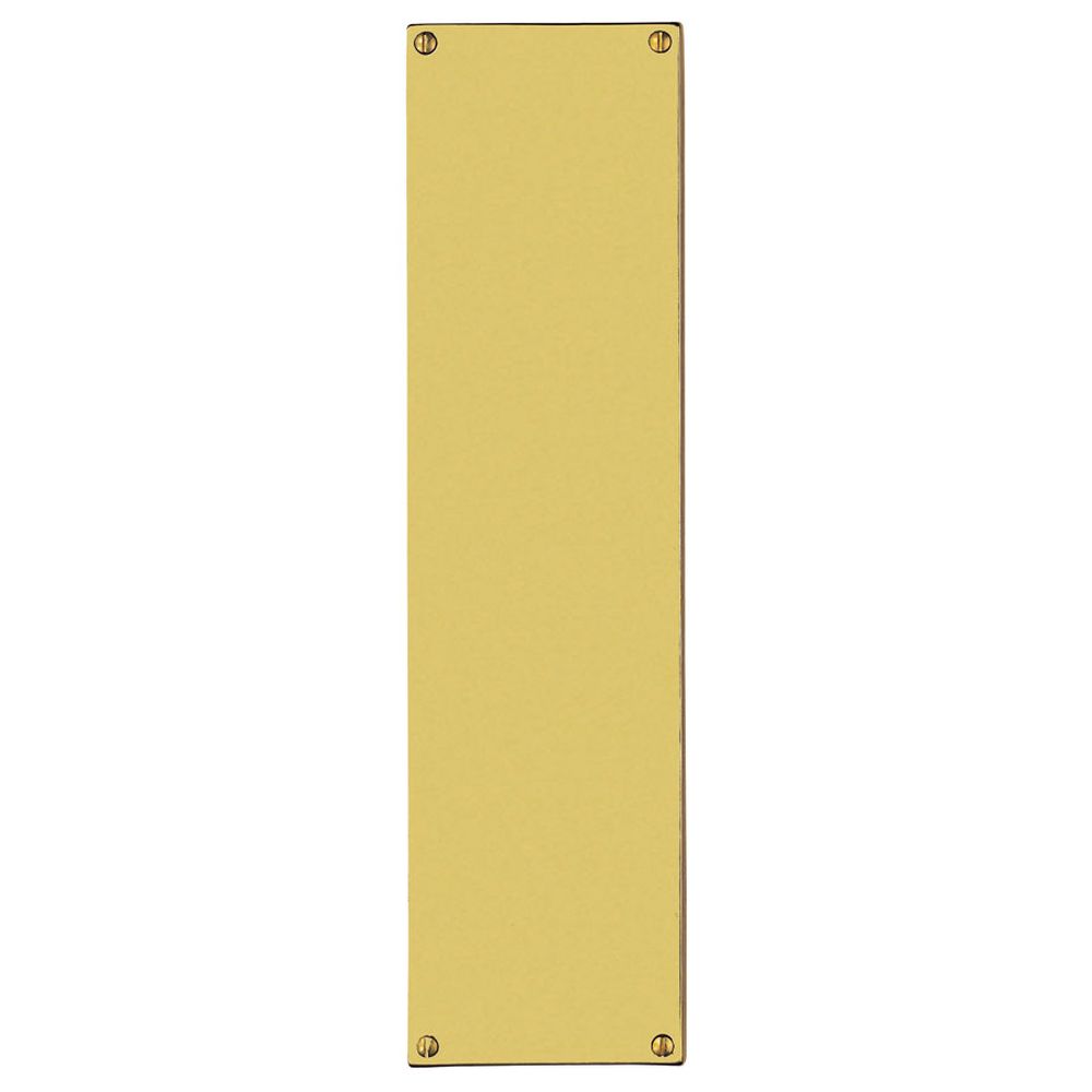 This is an image of Carlisle Brass - Finger Plate Flat Sheet 304 x 77mm - Polished Brass available to order from T.H Wiggans Architectural Ironmongery in Kendal, quick delivery and discounted prices.