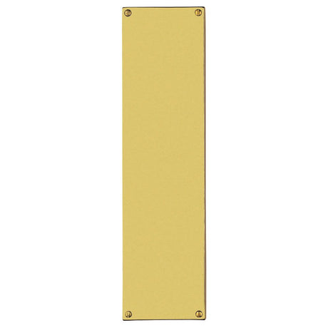 This is an image of Carlisle Brass - Finger Plate Flat Sheet 304 x 77mm - Polished Brass available to order from T.H Wiggans Architectural Ironmongery in Kendal, quick delivery and discounted prices.