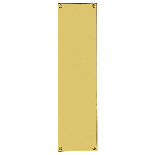 This is an image of Carlisle Brass - Finger Plate Flat Sheet 304 x 77mm - Polished Brass available to order from T.H Wiggans Architectural Ironmongery in Kendal, quick delivery and discounted prices.