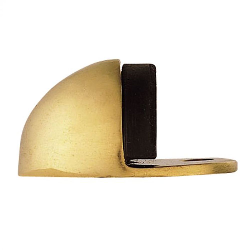 This is an image of Carlisle Brass - Oval Floor Mounted Door Stop - Polished Brass available to order from T.H Wiggans Architectural Ironmongery in Kendal, quick delivery and discounted prices.