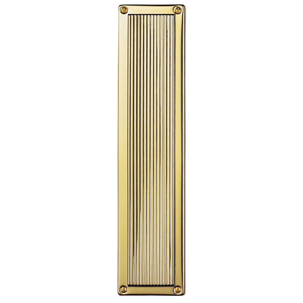 This is an image of Carlisle Brass - Queen Anne Finger Plate 305 x 70mm - Polished Brass available to order from T.H Wiggans Architectural Ironmongery in Kendal, quick delivery and discounted prices.