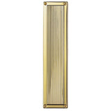 This is an image of Carlisle Brass - Queen Anne Finger Plate 305 x 70mm - Polished Brass available to order from T.H Wiggans Architectural Ironmongery in Kendal, quick delivery and discounted prices.