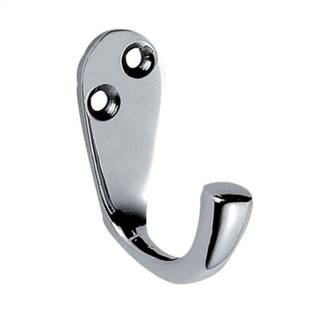 This is an image of a Carlisle Brass - Victorian Robe Hook - Polished Chrome that is availble to order from T.H Wiggans Architectural Ironmongery in Kendal in Kendal.