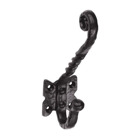 This is an image of a Ludlow - Hat and Coat Hook - Black Antique that is availble to order from T.H Wiggans Architectural Ironmongery in Kendal in Kendal.