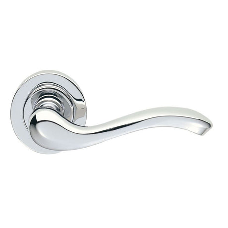 This is an image of Manital - Apollo Lever on Round Rose - Polished Chrome available to order from T.H Wiggans Architectural Ironmongery in Kendal, quick delivery and discounted prices.