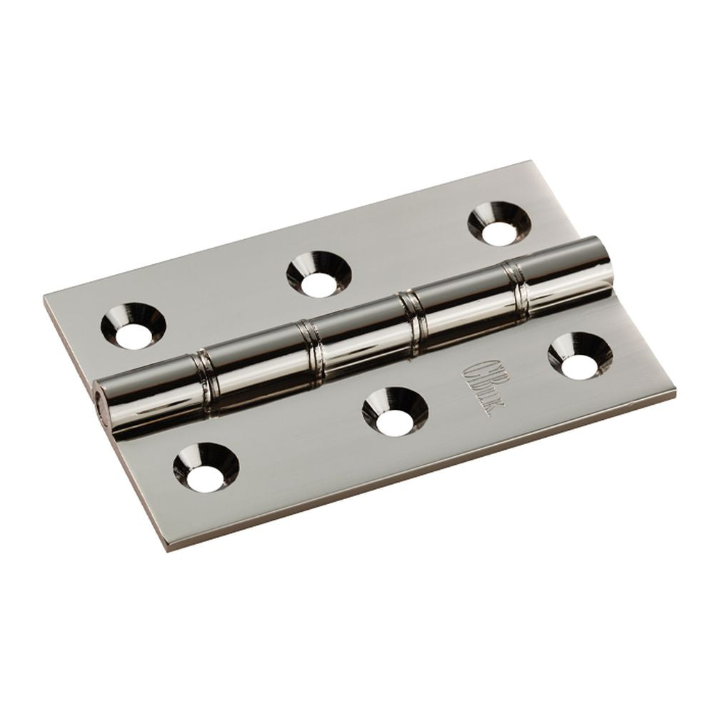 This is an image of a Carlisle Brass - 76 x 50mm Double Phos. Bronze Washer Hinge - Polished Nickel that is availble to order from T.H Wiggans Architectural Ironmongery in in Kendal.