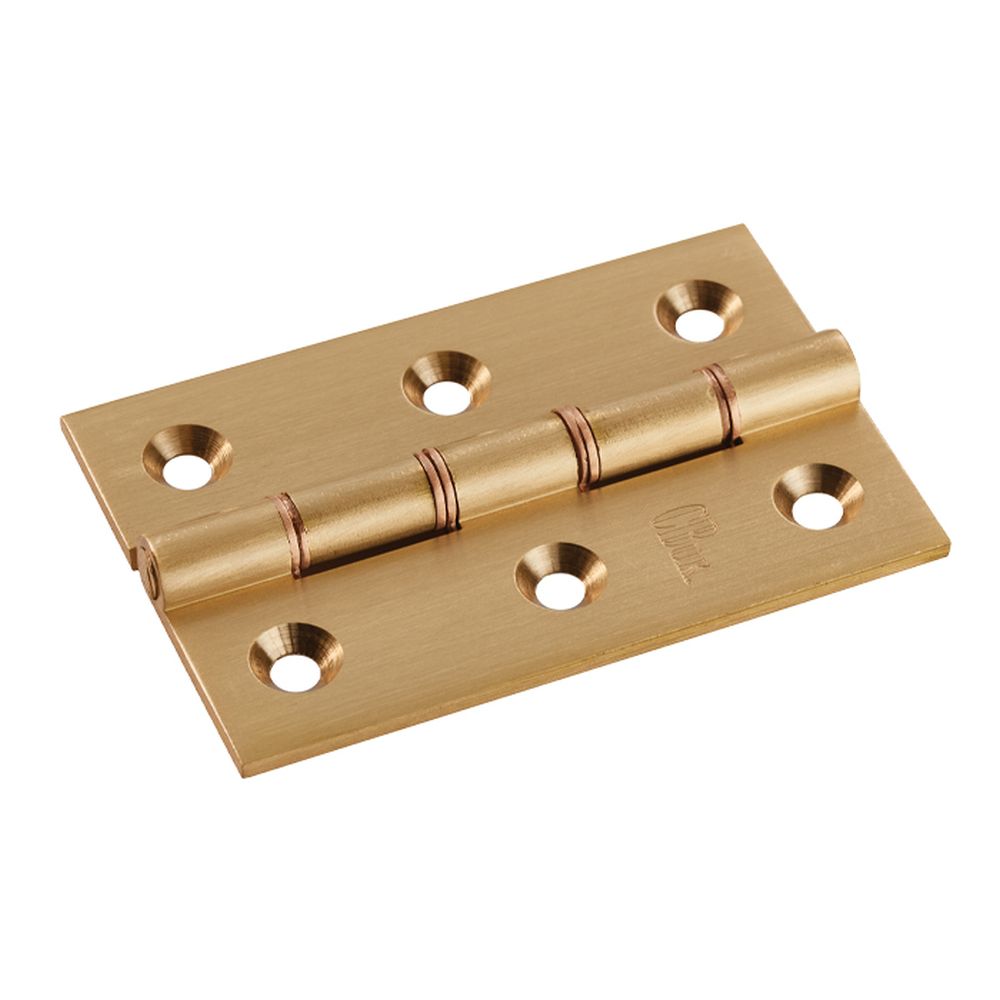 This is an image of a Carlisle Brass - 76 x 50mm Double Phos. Bronze Washer Hinge - Satin Brass that is availble to order from T.H Wiggans Architectural Ironmongery in in Kendal.