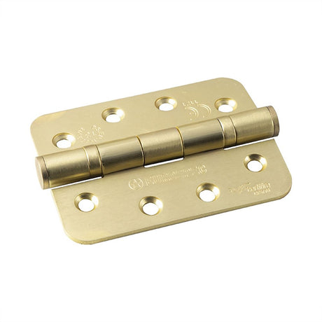 This is an image of a Eurospec - Grade 13 Ball Bearing P Hinge Radius - Satin Brass that is availble to order from T.H Wiggans Architectural Ironmongery in in Kendal.