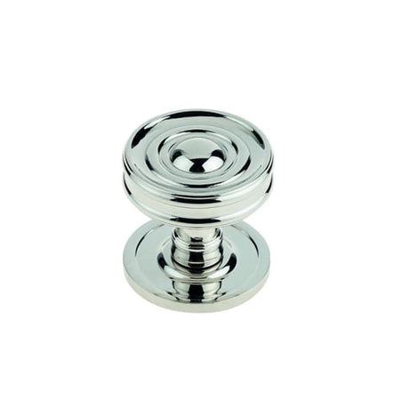 This is an image of a Burlington - Bloomury cupboard knob - Polished Nickel that is availble to order from T.H Wiggans Architectural Ironmongery in Kendal in Kendal.