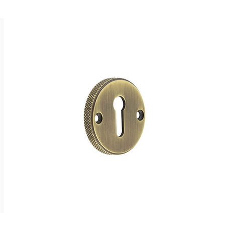 This is an image of Burlington - 40mm AB Westbourne standard escutcheon (face fix) available to order from T.H Wiggans Architectural Ironmongery in Kendal, quick delivery and discounted prices.