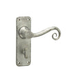 This is an image showing the Frelan - Chester Bathrrom Lock Handles on Backplate - Pewter available to order from T.H. Wiggans Ironmongery in Kendal