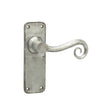 This is an image showing the Frelan - Chester Lever Latch Handles on Backplate - Pewter available to order from T.H. Wiggans Ironmongery in Kendal