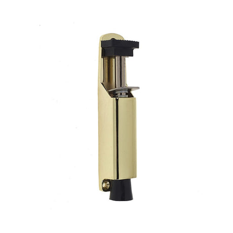 This is an image of Frelan - 180mm Foot Operated Door Holder - Polished Brass available to order from T.H Wiggans Architectural Ironmongery in Kendal, quick delivery and discounted prices.