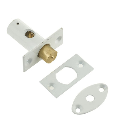 This is an image of a Frelan - 36mm Mortice Rack Bolt - White that is availble to order from T.H Wiggans Architectural Ironmongery in Kendal.