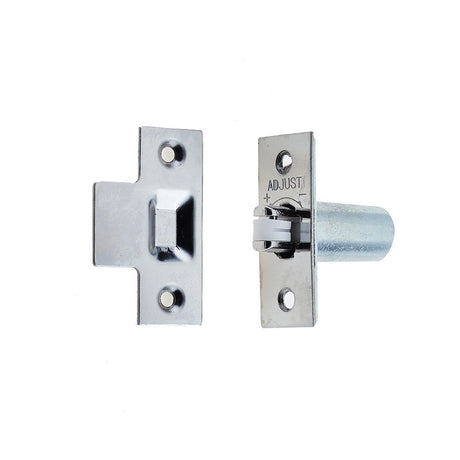 This is an image of a Frelan - PC Adjustable rollerbolt catch (nylon roller) that is availble to order from T.H Wiggans Architectural Ironmongery in Kendal in Kendal.